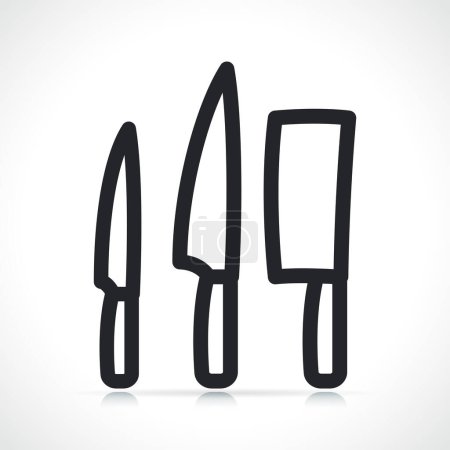 Téléchargez les photos : Illustration de couteau de cuisine ensemble icône symbole - en image libre de droit
