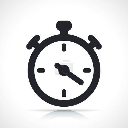 Téléchargez les photos : Illustration d'un chronomètre ou d'un chronomètre icône noire - en image libre de droit