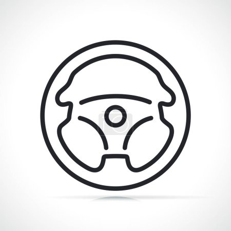 Téléchargez les photos : Illustration de l'icône de la ligne de volant de voiture - en image libre de droit