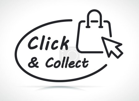 Illustration of click and collect icon isolated