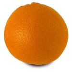 Whole orange isolated on white background