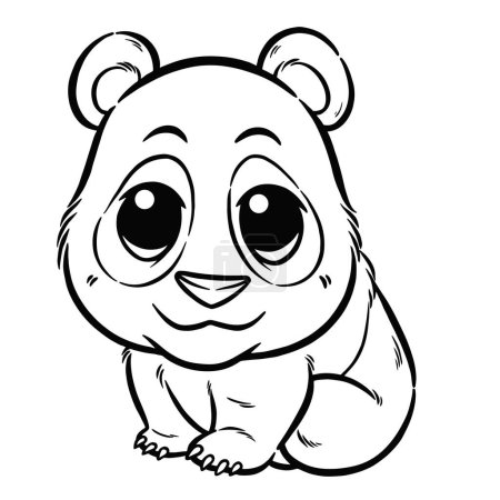 Illustration for Vector illustration of cute panda cartoon - Coloring book for kids - Royalty Free Image