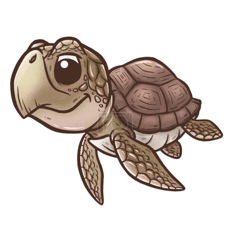 Téléchargez les illustrations : Illustration vectorielle de la tortue de mer Cartoon - en licence libre de droit