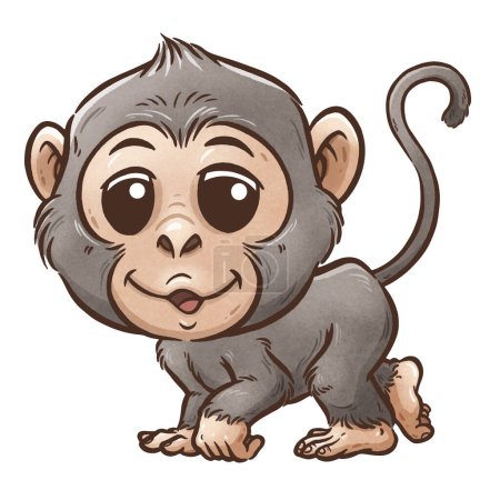 Ilustración de Vector ilustración de mono de dibujos animados - Imagen libre de derechos