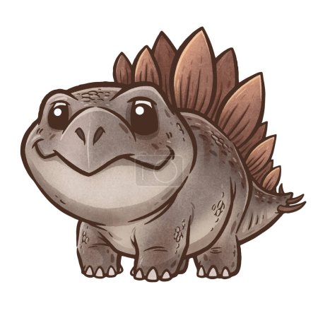 Vector illustration of Cartoon dinosaur, Stegosaurus