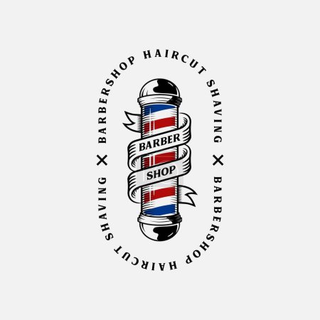 Illustration for Barber shop logo icon  and vector - Royalty Free Image