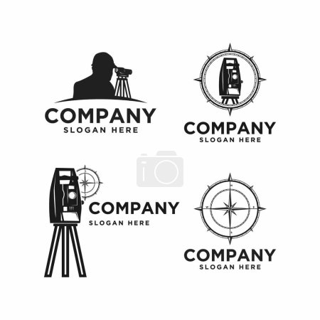 Illustration for Land surveying logo icon and vector - Royalty Free Image