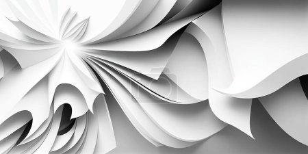 Foto de Patrón abstracto de fondo en color blanco, conjunto de líneas geométricas de luz y sombra - Imagen libre de derechos