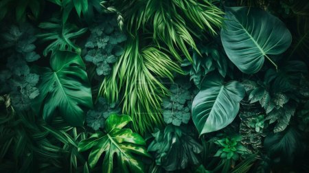 Photo for Tropical plant leaves background image, direct view - Royalty Free Image