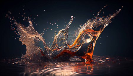Photo for Abstraction from splashes of water on a dark background - Royalty Free Image