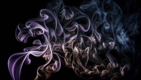 Téléchargez les photos : Abstractions de fumée formant des formes fantaisistes sur un fond sombre. - en image libre de droit
