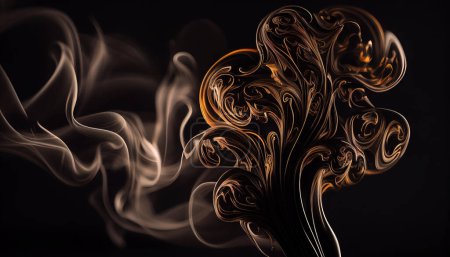 Téléchargez les photos : Abstractions de fumée formant des formes fantaisistes sur un fond sombre. - en image libre de droit