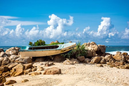 Photo for Beautiful Indian Ocean coastline on the island of Sri Lanka, Mirissa. - Royalty Free Image