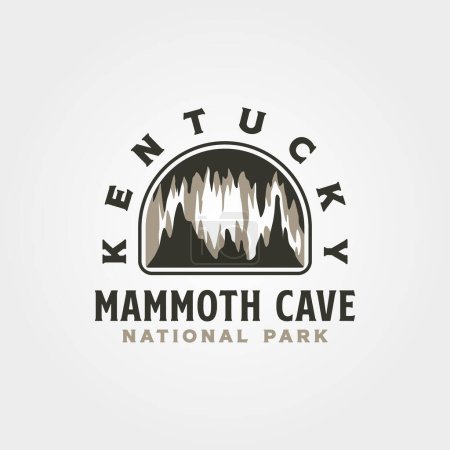 Téléchargez les illustrations : Mammouth grotte vintage logo vecteur illustration design, États-Unis parc national collection design par lawoel - en licence libre de droit