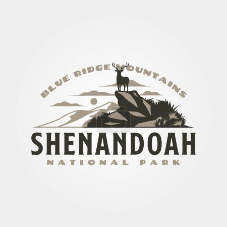 Illustrazione per Shenandoah vintage logo vettoriale illustrazione design - Immagini Royalty Free