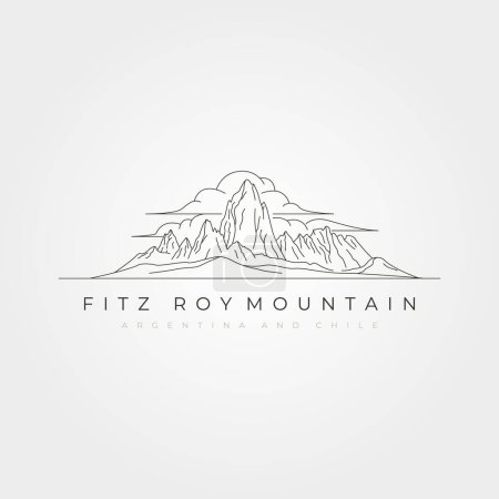 Illustration for Fitz roy mountain line art logo vector symbol illustration design, mountain scenic vector design - Royalty Free Image