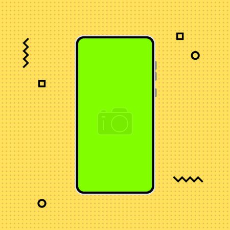 Illustration for Modern phone in flat style with a place to insert an image or video. - Royalty Free Image