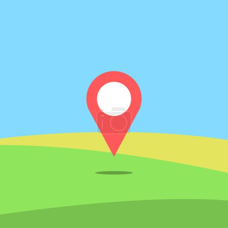 Illustration for Point location on map. Land for sale vector illustration - Royalty Free Image