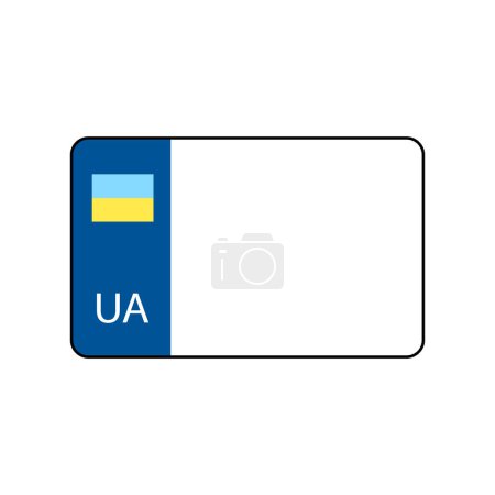 Téléchargez les illustrations : Ukraine car number flat icon. Mobile sign. - en licence libre de droit