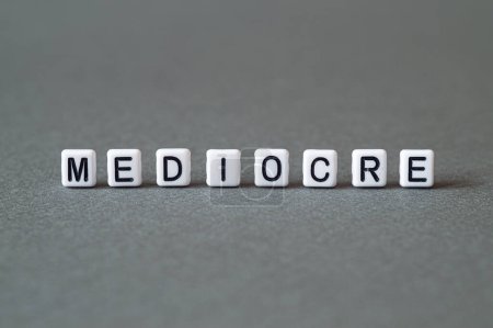Photo for Mediocre - word concept on cubes, text, letters - Royalty Free Image