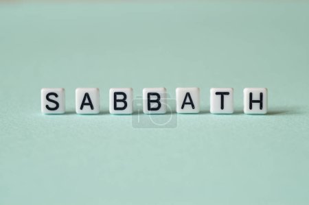 Photo for Sabbath - word concept on cubes,text,letters - Royalty Free Image