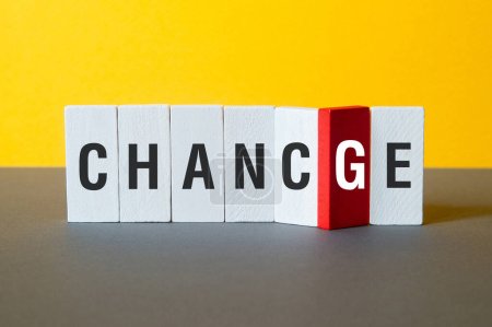 Photo for Chance change - word concept on building blocks, text, letters - Royalty Free Image