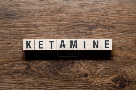 Ketamine - word concept on building blocks, text, letters