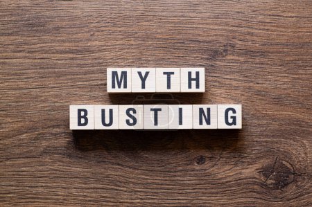Photo for Myth busting - word concept on building blocks, text, letters - Royalty Free Image
