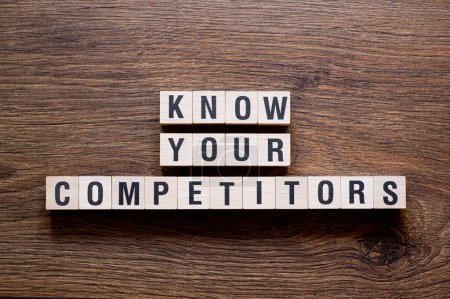 Photo for Know your competitors - word concept on building blocks, text, letters - Royalty Free Image