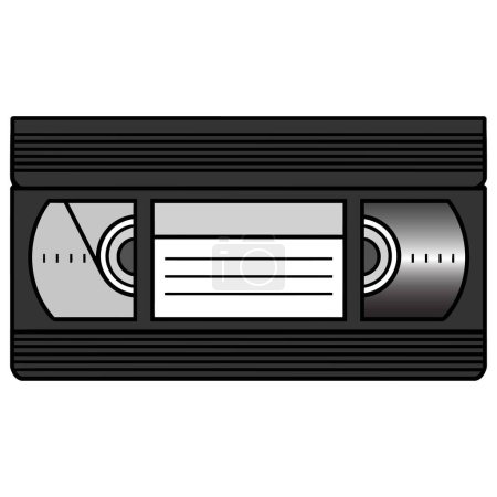 Icono de cinta VHS - Una ilustración de dibujos animados de un icono de cinta VHS vintage.