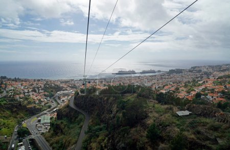 Photo for Cable car and cruise ship terminal of funchal on madeira island - Royalty Free Image