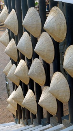traditional vietnamese hats on a wall on phu quoc island