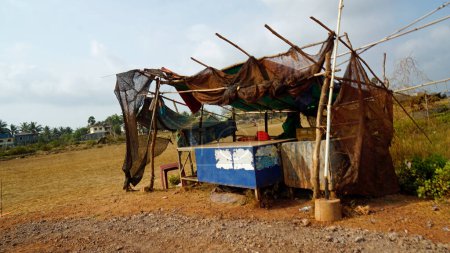 run down sports ground in kampots fisherman village
