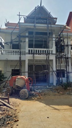 old house in the streets of battambang in cambodia