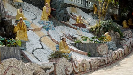 statues at truc lam ho temple on phu quoc island