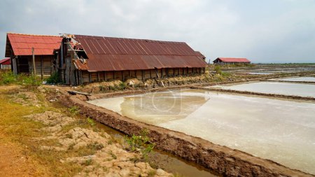 huge salt fields near kampot in cambodia
