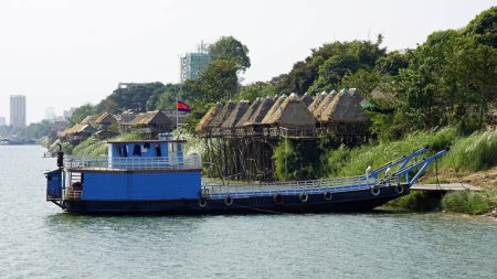 scenic mekong river shore in phnom penh