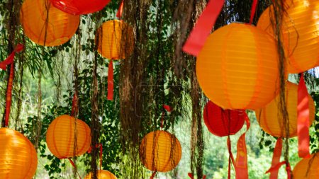 colorful decoration at Truc Lam Ho Temple on phu quoc island