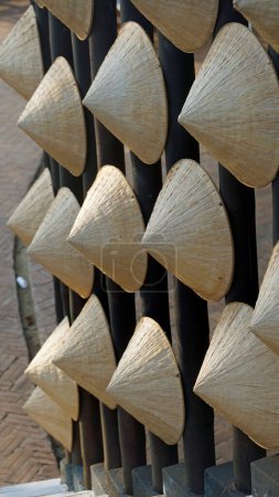 traditional vietnamese hats on a wall on phu quoc island