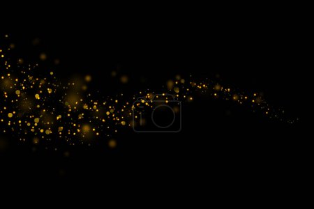 Téléchargez les photos : Or étoiles scintillantes poussière et fond bokeh. Texture abstraite lumière luisante de Noël. - en image libre de droit