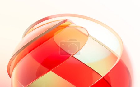 Foto de Vidrio de curva transparente degradado, renderizado 3D. Dibujo digital. - Imagen libre de derechos