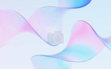Foto de Flowing wave transparent glass cloth, 3d rendering. Digital drawing. - Imagen libre de derechos