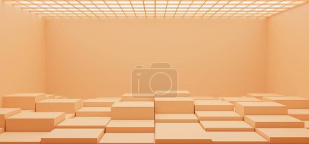 Photo for Blank rose gold studio use as background.3d rendering. - Royalty Free Image