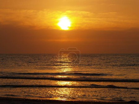  sundown at the seaside of island amrum, nothsea, germany