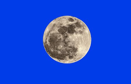 Photo for Close up of a super moon on blue background,Moon at largest also called supermoon. - Royalty Free Image