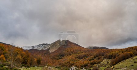 Photo for The Mainarde mountain range extends along the border between Molise and Lazio, with prevalence in the Molise territory. It is a very rocky natural barrier with a rugged aspect - Royalty Free Image