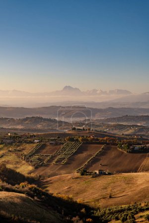 Photo for The Marche, a region of eastern Italy, rises between the Apennine mountains and the Adriatic Sea. - Royalty Free Image