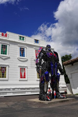 Photo for Wisconsin Dells, Wisconsin USA - September 10th, 2021: Transformer Optimus Prime replica statue standing as an exhibit. - Royalty Free Image