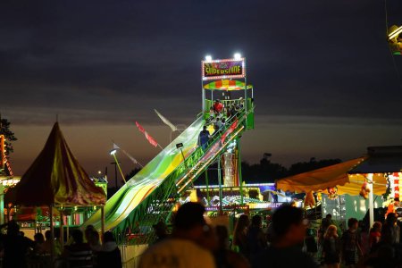 Photo for Fond du Lac, Wisconsin / USA - July 21st, 2019: Nightlife at Fond du Lac County Fair. Many of the community came out to enjoy much of the fun that happened during the summer - Royalty Free Image