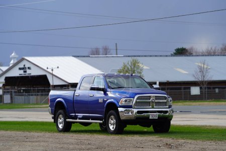 Photo for Tomah, Wisconsin USA - April 29th, 2023: Blue 2010 Dodge Ram 2500 pickup Truck sits at roadside unused. - Royalty Free Image